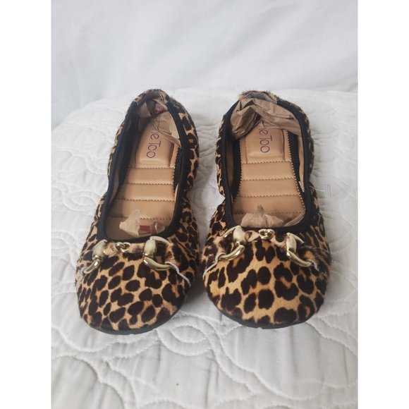 Me Too Womens Leah SlipOn Leather Upper Leopard Print Hair On-Walking Heel 6.5M - Picture 5 of 12